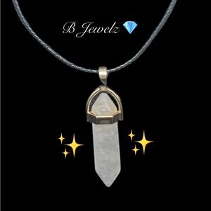 Natural White Crystal Stone Necklace